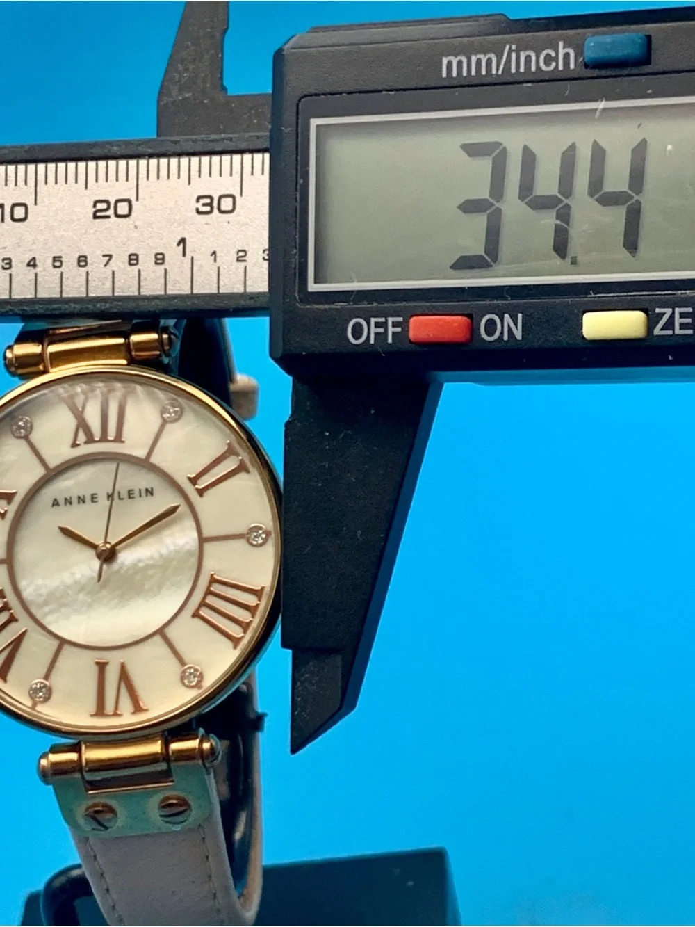 ANNE KLEIN 10/9918 Women’s Quartz Wristwatch MOP Dial Crystals Works New Battery
